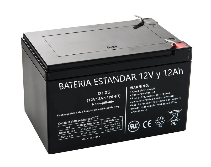 BATERÍA RECARGABLE 12V Y 12AH - INDALPZ00173, Coches eléctricos y motos  para niños a batería 12v con mando RC, quads infantiles, tractores  infantiles, camiones para niños, realizamos envíos a domicilio.