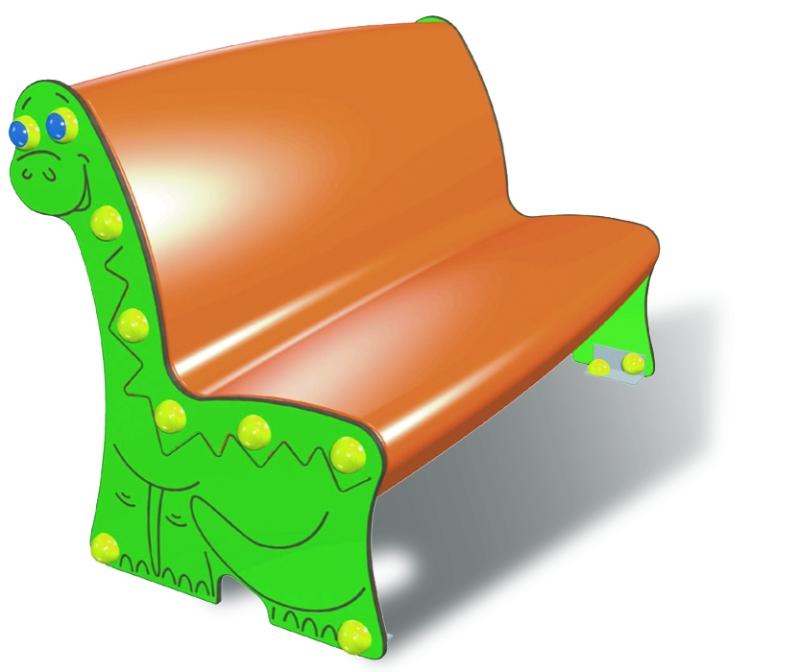 MOBILIARIO URBANO INFANTIL: BANCO PARA NI�OS MODELO DINOSAURIO 110, ESPECIAL PLAZAS Y PARQUES P�BLICOS