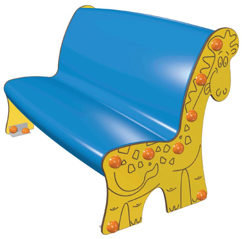 MUEBLES INFANTILES DE DISE�O: BANCO PARA NI�OS MODELO JIRAFA 110, POLIESTER RECUBIERTO DE FIBRA DE VIDRIO