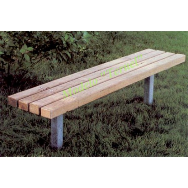 VENTA BANCO DE MADERA Y ACERO, MOBILIARIO URBANO Y DE EXTERIOR, PARA