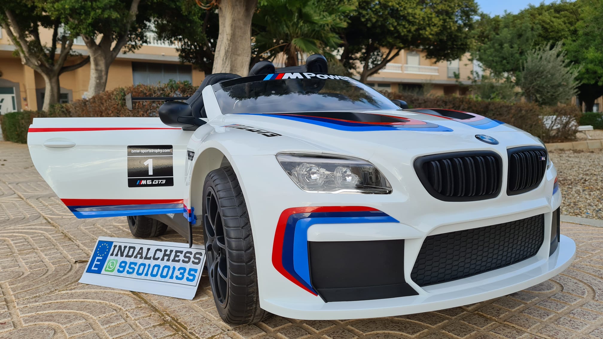 BMW M6 GT3 12V INFANTIL, MANDO RC PARENTAL, BLANCO, Coches