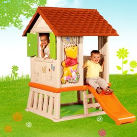 JUGUETES SMOBY AIRE LIBRE: Caba�a Forestal Winnie The Pooh con un peque�o tobog�n, REF_310173
