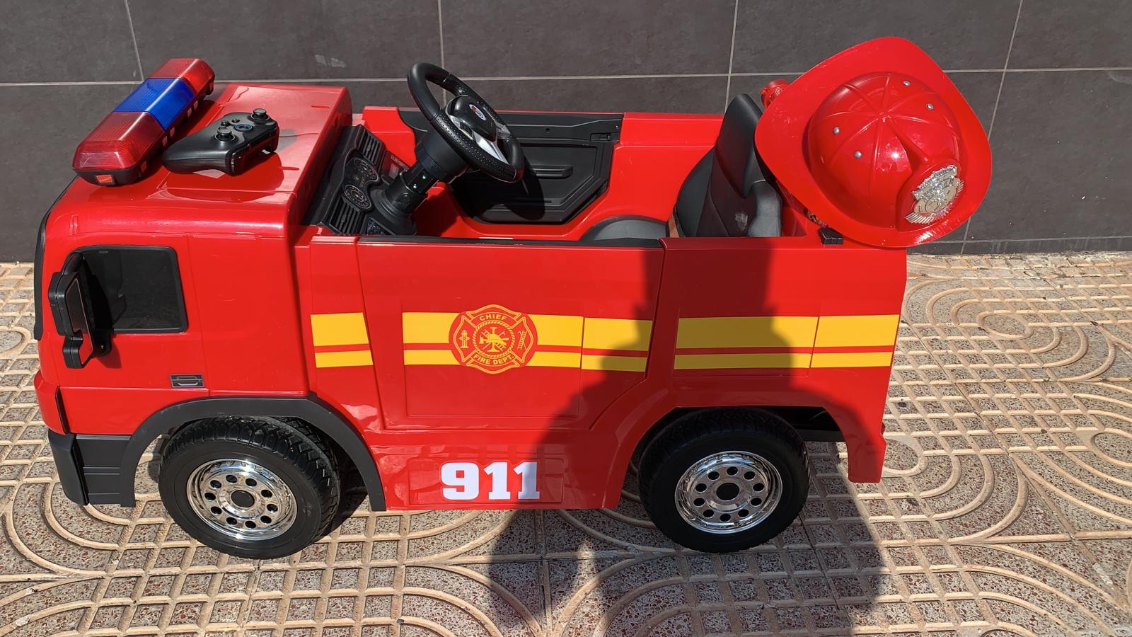 Camión de bomberos 12 voltios, infantil, rc, con accesorios incluidos, eléctricos y motos para niños a 12v con mando RC, quads infantiles, tractores infantiles, camiones para niños, realizamos envíos a