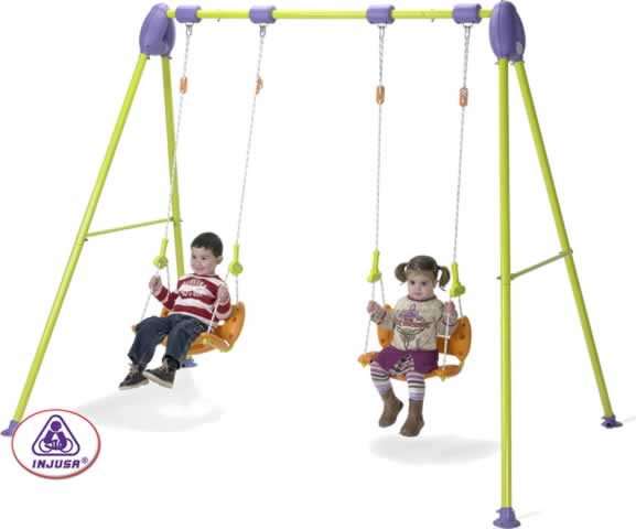 COLUMPIOS DE 2 ACTIVIDADES MARCA INJUSA; Columpios para ni�os peque�os de dos plazas; de injusa, ref2062