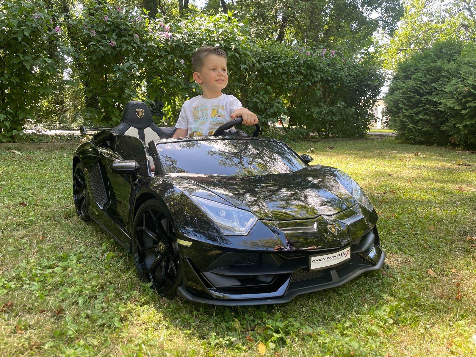 COCHE LAMBORGHINI AVENTADOR 12V, PLAZAS, MOTORES, NEGRO, RC