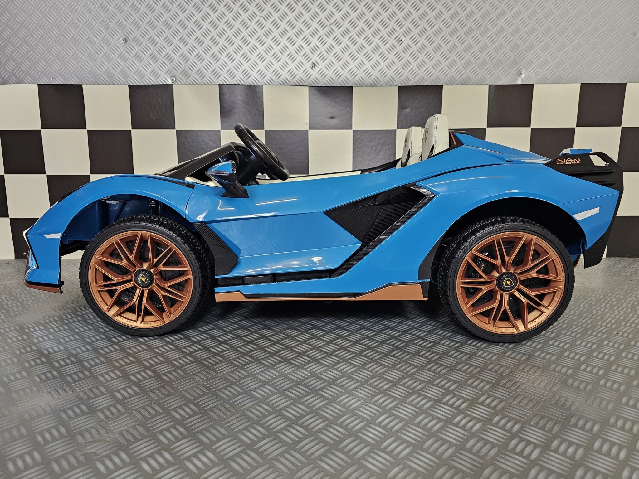 COCHE INFANTIL LAMBORGHINI SIAN PLAZAS, 24V, MOTORES, RC, AZUL