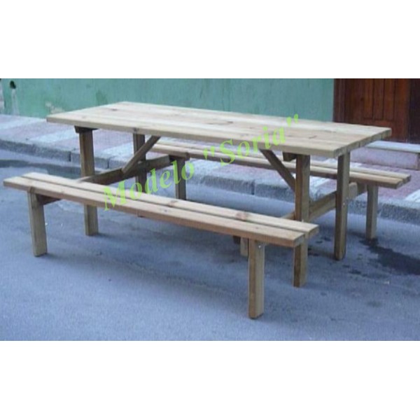 Mesa de picnic MUNICH de madera tratada para el exterior