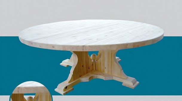 MESA RUSTICA MADERA MACIZA REDONDA, MODELO GRANDE DE 2 METROS DE DI�METRO