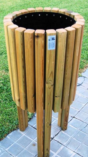 PAPELERA DE MADERA PARA JARDINES O FINCAS RURALES. REF ASL_540