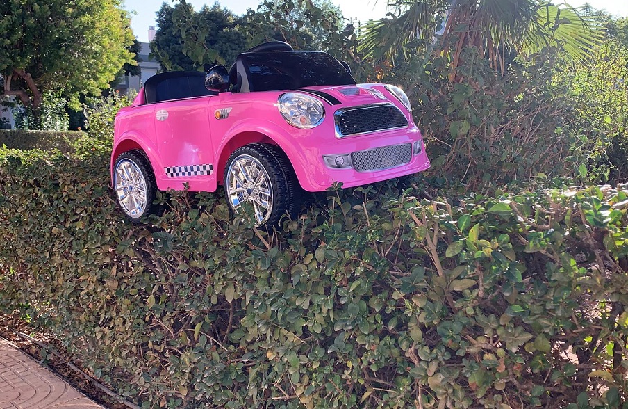 coche rosa bateria