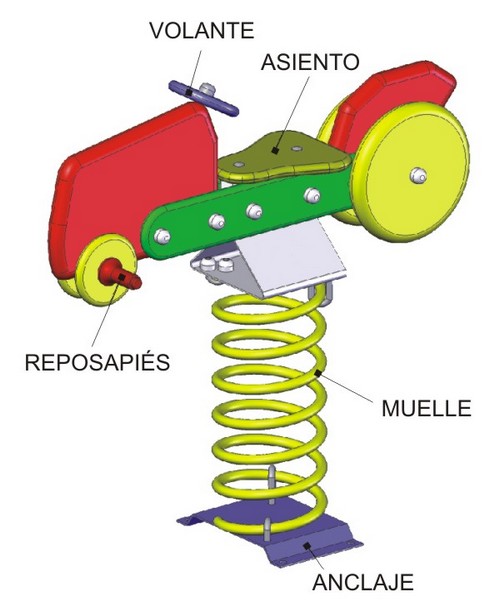 PRECIOS DE BALANCINES USO PUBLICO: BALANCIN MUELLE INFANTIL TIPO TRACTOR MECANICO, REF ASL_206