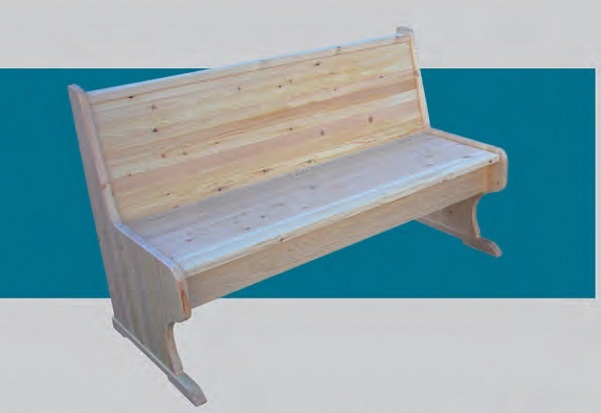 BANCO DE MADERA DE PINO PARA INTERIOR CON CAJ�N, LARGURA DE 1 METRO, MADERA MACIZA