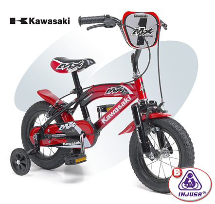 COMPRAR BICICLETA INFANTIL KAWASAKI DE 12" PULGADAS, CON LICENCIA OFICIAL, KAWASAKI MX-12". REF BICIS INJUSA 12100. PARA NI�OS D