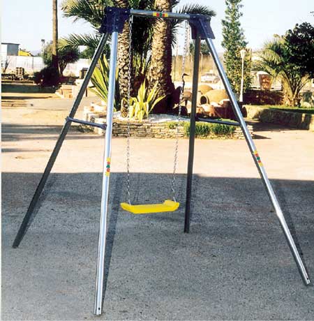 COLUMPIO DE ALUMINIO INFANTIL DE JARDIN O EXTERIOR, INDIVIDUAL DE ALUMINIO Y CADENAS, LL_1600