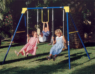 COMPRAR COLUMPIO DE ACERO CON  2 ASIENTOS DE CUERDAS, DE JARDIN, LL_3206