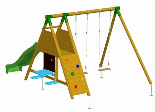 COLUMPIO DE MADERA - COLUMPIOS CON TOBOGÁN - MAUNA LOA, IndalChess