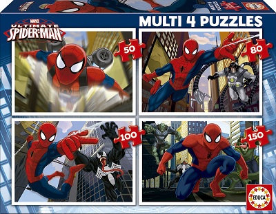 Spiderman Puzzles on Puzzles Educa Puzzle 4 Puzzles De Spiderman De 50 80 100 150 Piezas