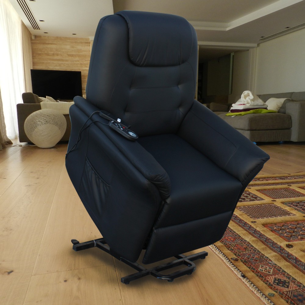 Sillón negro levanta personas relax y masaje “Confort Plus” ECO8196UP