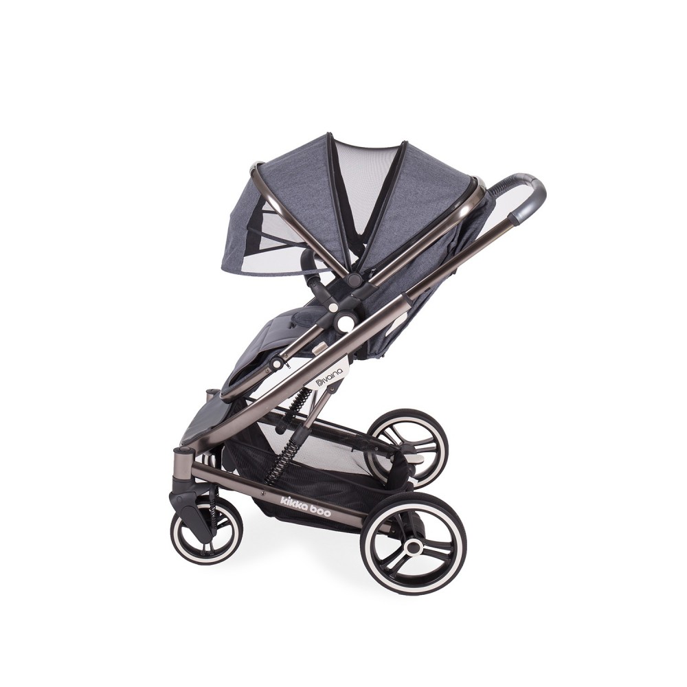 SILLA DE PASEO PARA BEBE MODELO DIVAINA 2 EN 1 COLOR GRIS OSCURO