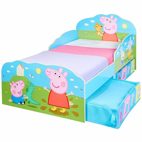 CAMA PEPPA PIG CON CAJONES, Coches eléctricos y motos para niños a batería con mando RC, quads infantiles, tractores infantiles, camiones para niños, realizamos envíos a domicilio.