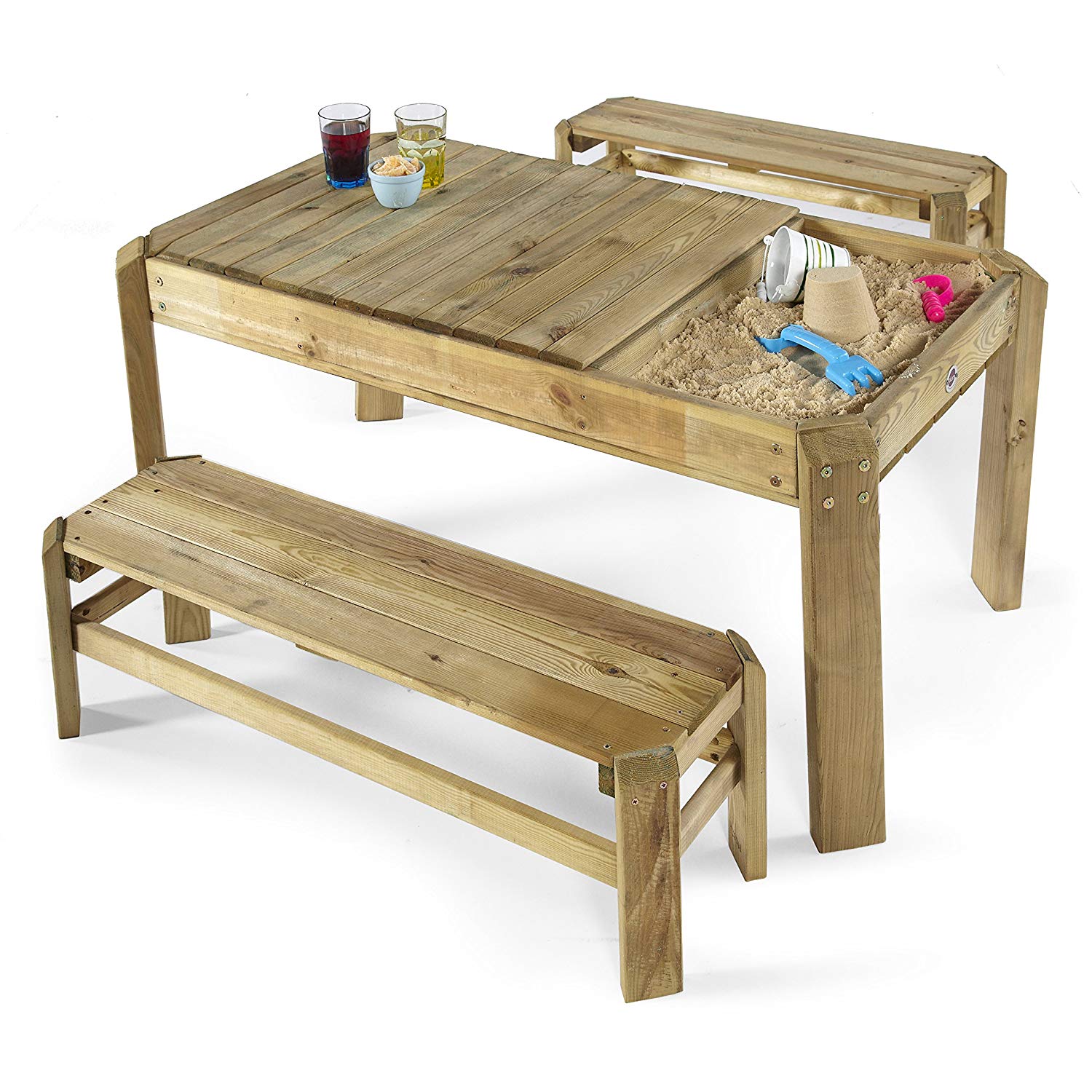 Mesa infantil madera con doble compartimiento agua, arena, IndalChess