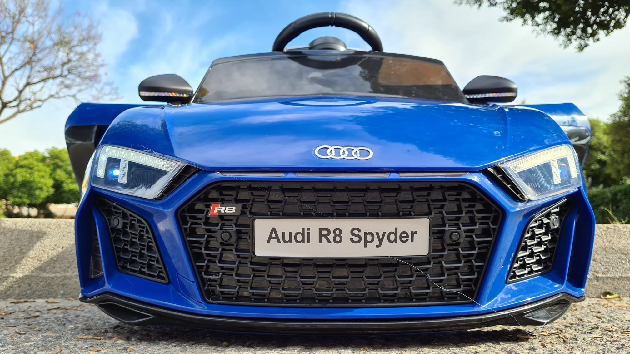 Audi R8 Medium Spyder 12v Azul Full Option Nuevo Modelo R50blue Coches Electricos Y Motos Para Ninos A Bateria 12v Con Mando Rc Quads Infantiles Tractores Infantiles Camiones Para Ninos Realizamos