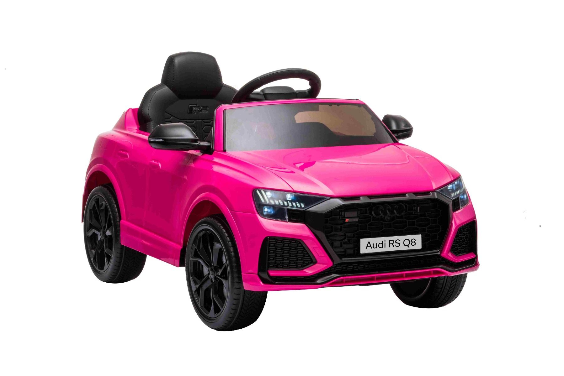 COCHE RSQ8 12V INFANTIL, ROSA, RC, RUEDAS DE GOMA, ASIENTO POLIPIEL ...