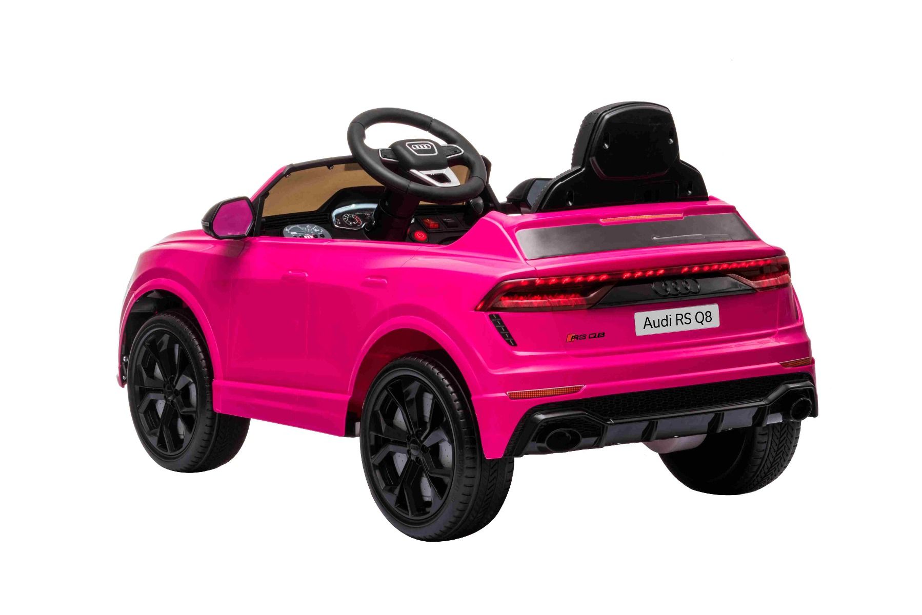 COCHE RSQ8 12V INFANTIL, ROSA, RC, RUEDAS DE GOMA, ASIENTO POLIPIEL ...