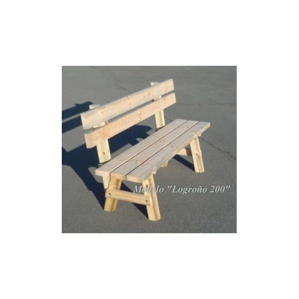 COMPRAR BANCO DE MADERA CON RESPALDO PARA JARDÍN, MADERA DE PINO MODELO