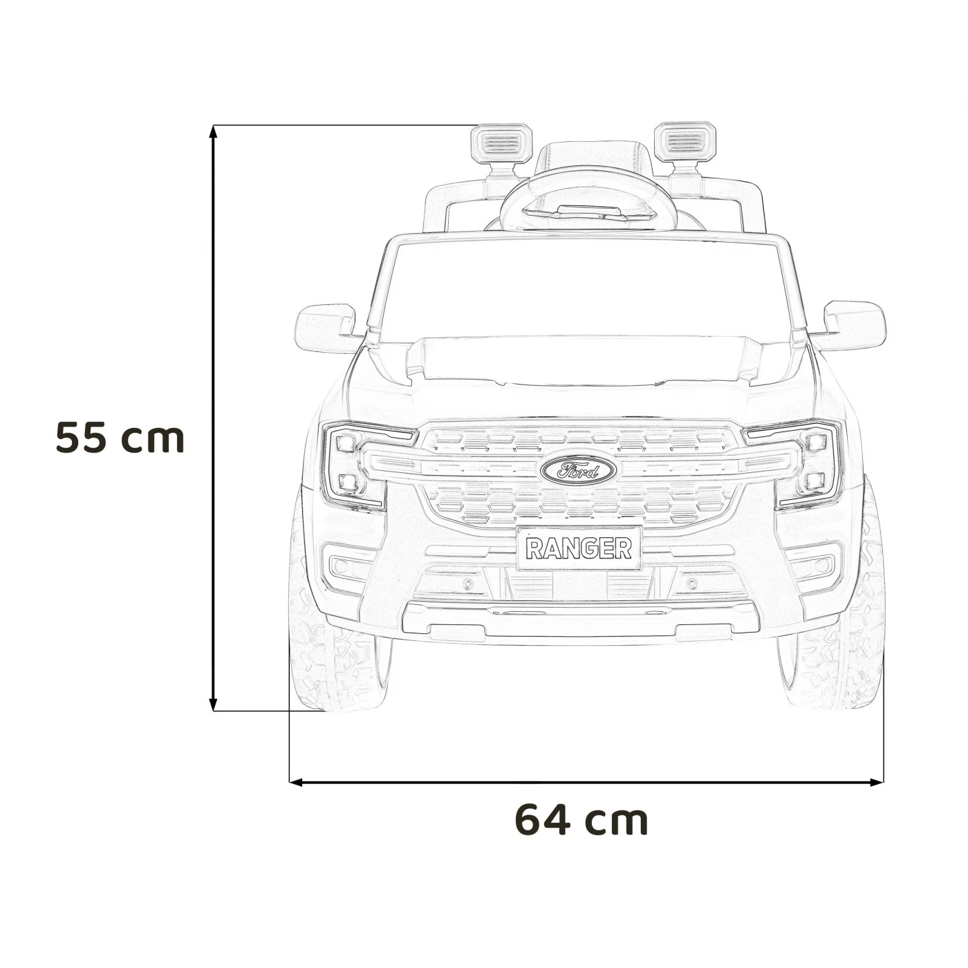Coche electrico niños 12v, 1 plaza, amarillo, Ford RANGER F707 LITTLE ...
