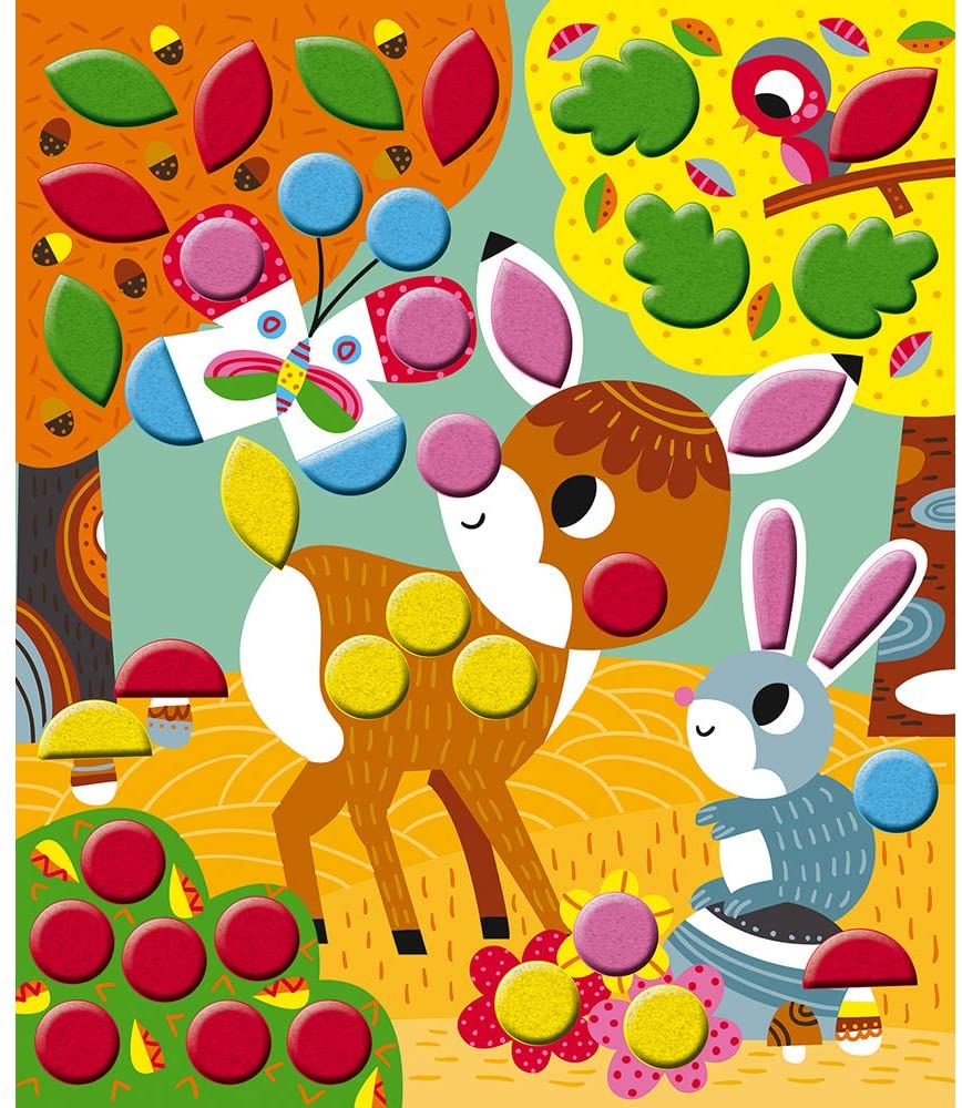 Cuaderno De Pegatinas Janod De País Mágico, 18 Meses, 12 Páginas Y 8 Láminas Con 70 Pegatinas Reposicionables, Para Motricidad Fina Y Concentración