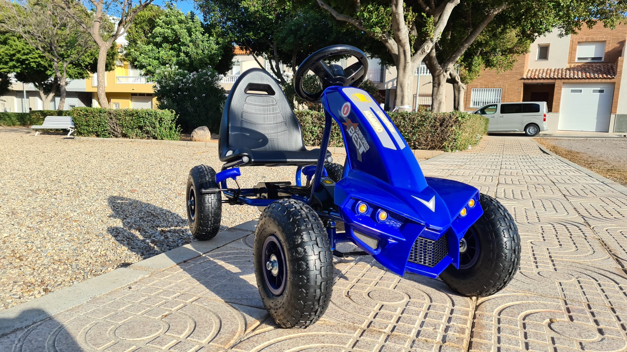 GO KART DE PEDALES PARA NIÑOS DE 3 A 8 AÑOS, azul, A-18 LE5344, Coches ...