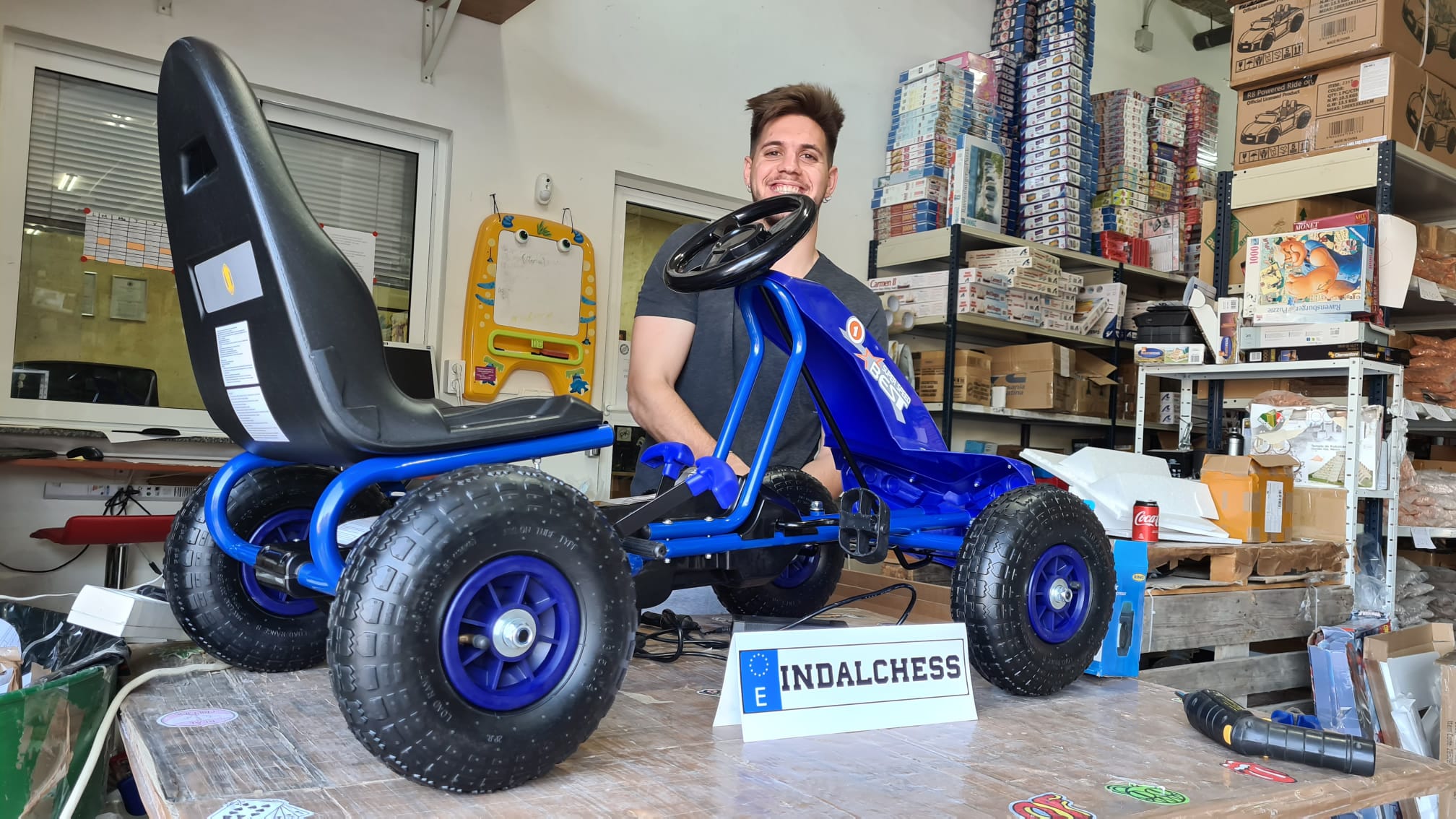 GO KART DE PEDALES PARA NIÑOS DE 3 A 8 AÑOS, azul, A-18 LE5344, Coches ...