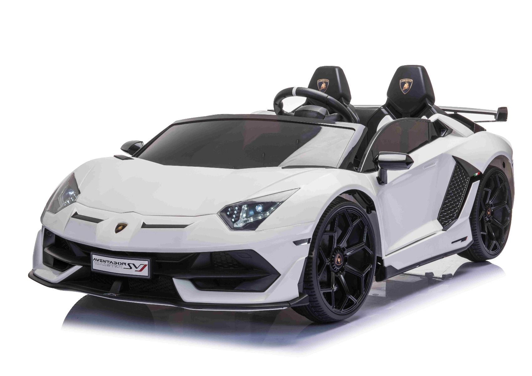 COCHE INFANTIL LAMBORGHINI AVENTADOR 12V, PLAZAS, BLANCO, RC