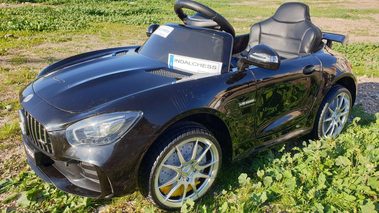 HOMCOM Coche Eléctrico Para Niños Mercedes GTR Con Licencia 3 Años Batería 12V Con Mando A Distancia Musica Faros 370 144v90wt~370 144v90wt