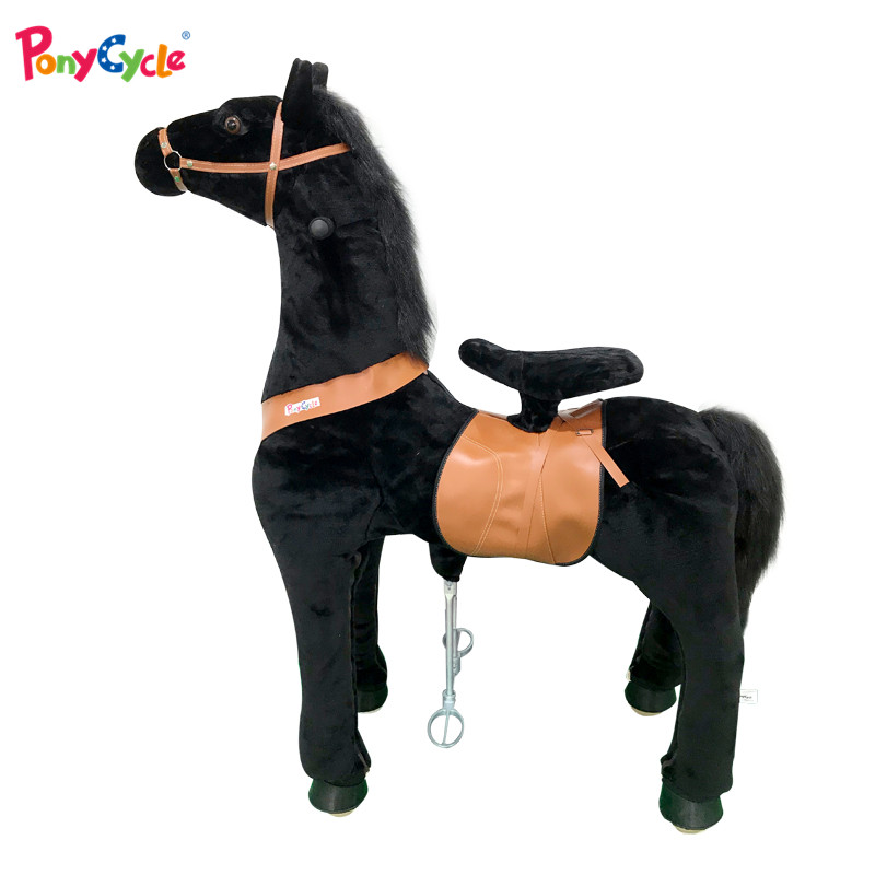 PONYCYCLE CABALLO MARRON OSCURO DE LUJO CON RUEDAS PARA NIÑOS EDAD 4 A ... Caballo De Fieltro En Dos Piezas Para Niño Delantera Trasera