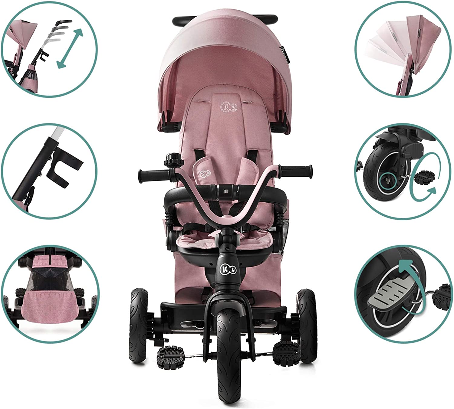 Triciclo Evolutivo Kinderkraft Twipper - 5 In 1, Da 9 Mesi A 5 Anni, Con Maniglione - Foto 5