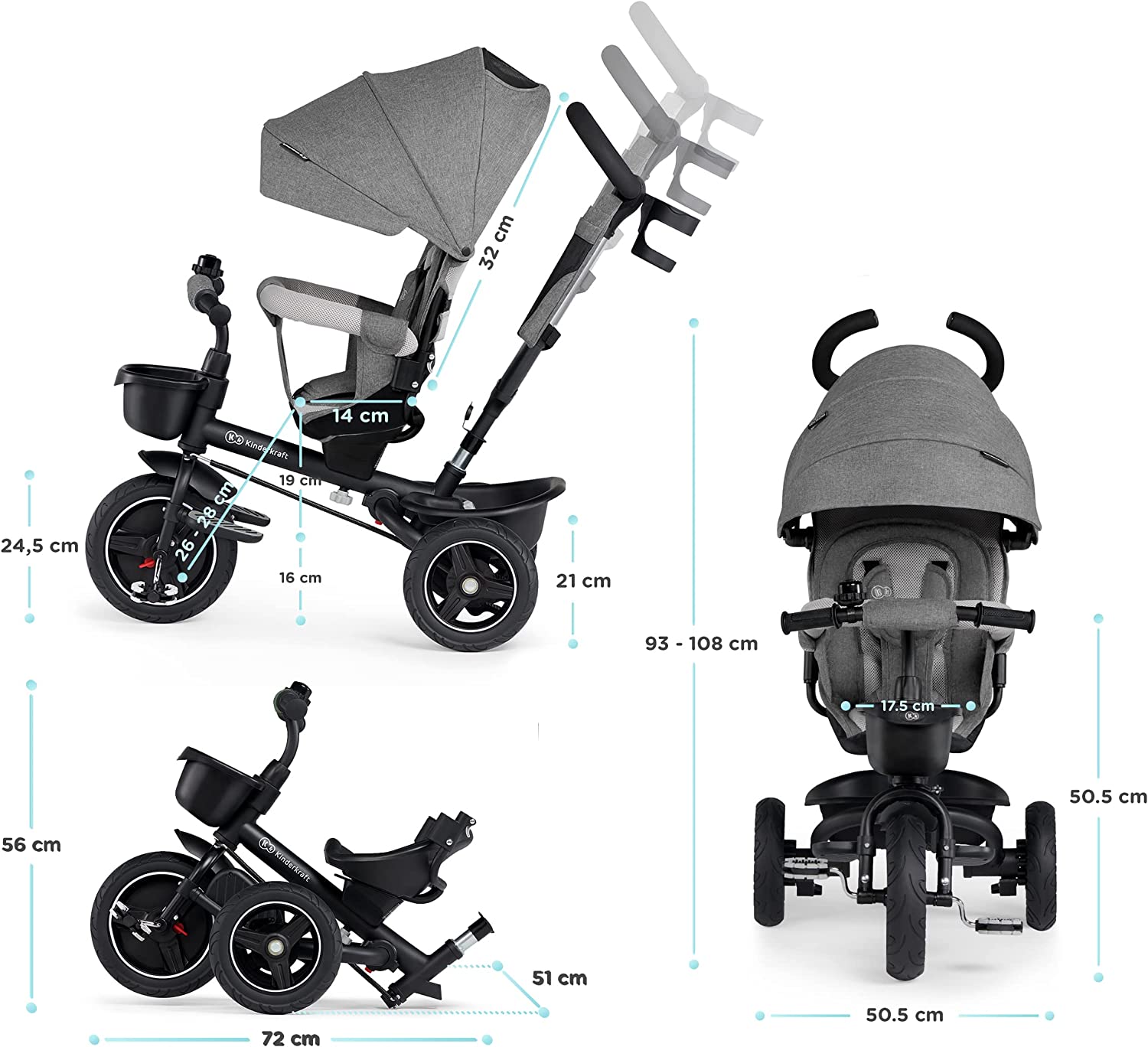 Triciclo Kinderkraft Aveo Triciclo Evolutivo Kinderkraft SPINSTEP