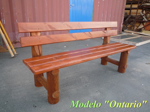 VENTA BANCO MADERA ONTARIO, 1,70m. MADERA TRATADA AUTOCLAVE Y PINTURA