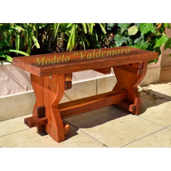 VENTA BANQUETA RUSTICA PARA JARDIN SIN RESPALDO, MADERA PINO NÓRDICO