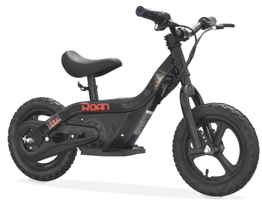 BICI ELÉCTRICA PARA NIÑOS DE 3 7 AÑOS, MOTOR 100W, RUEDAS 12" PEDALES, NEGRA, eléctricos y motos para niños a batería 12v con RC, quads infantiles, tractores infantiles,