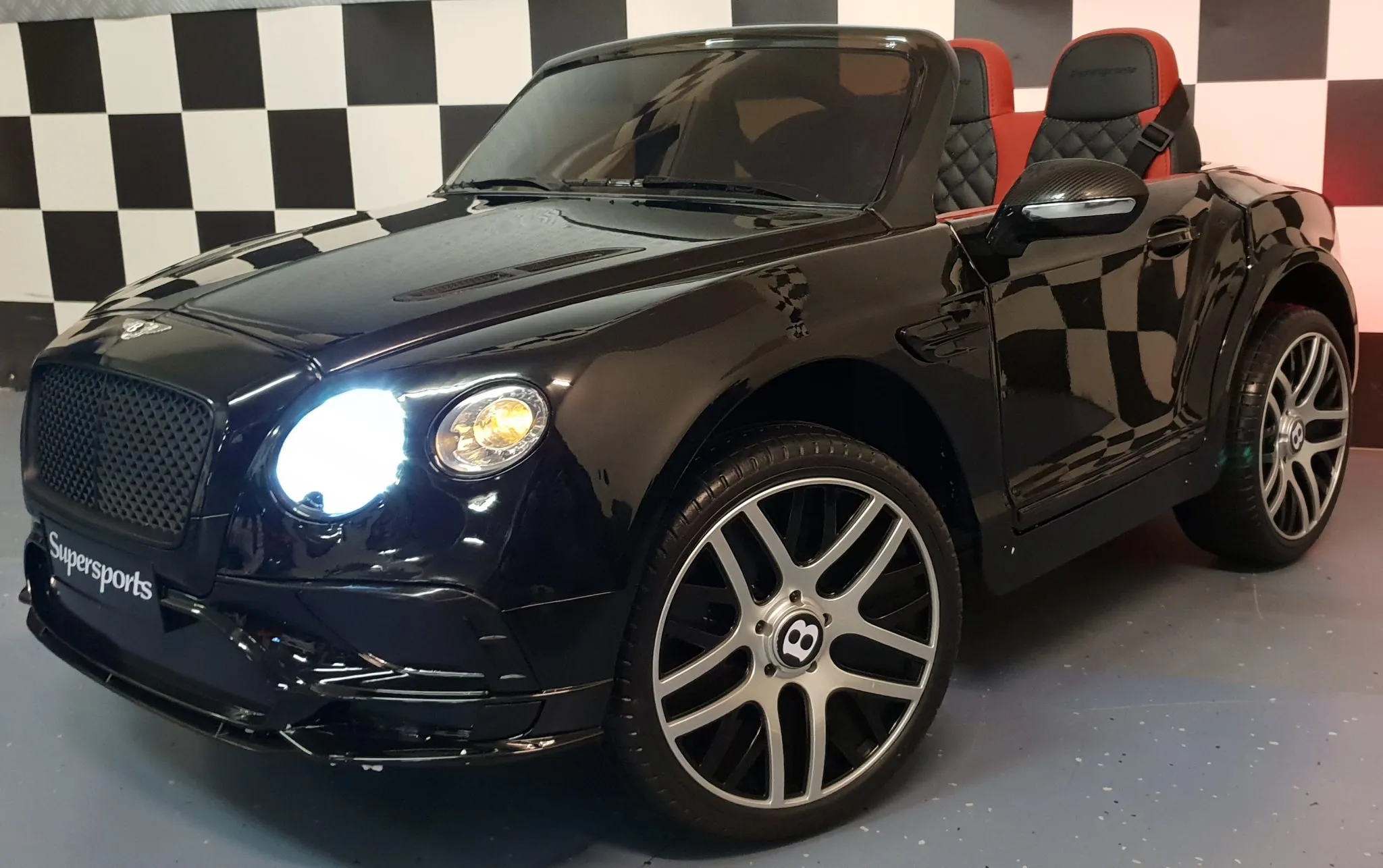 Coche infantil Bentley Supersports, 1 plaza y media, negro   INDA337-c4k1155B