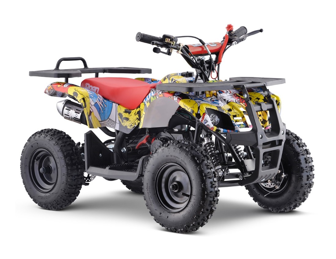 Miniquad De Gasolina 49cc Para Niños, I-Explorer Amarillo, Velocidad Hasta 40 Km/h, Para Edades De 4 A 10 Años