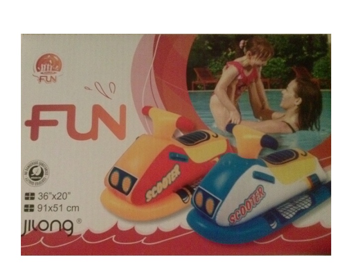 Moto hinchable para agua. Juguete infantil. ATA61474. COLOR AZUL Y BLANCA