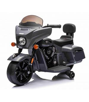 Motocicleta Indian Chieftain LITTLE 6V gris, con ruedas de apoyo, 1-3 años - INDA1072-LI-GREY