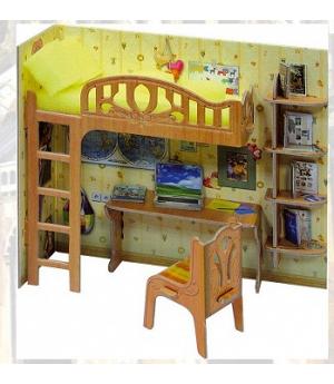 MUEBLES CARTÓN CASITAS DE MUÑECAS: \"ESCRITORIO ESCOLAR MINIATURA\". CLEVER PAPEL REF 14263