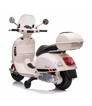 Vespa GTS-S BLANCA + parabrisas y maletín, scooter 12V, asiento cuero, INDA193-VespaWT