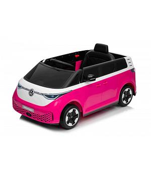 Volkswagen ID Buzzz, ROSA, 12 V 7 Ah, RC, cuero, neumáticos de goma, 1-4 AÑOS - INDA1213-LI-HL718