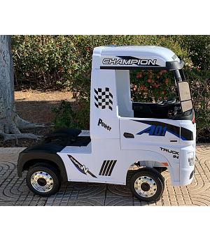 CAMIÓN INFANTIL MERCEDES ACTROS 12V, 4X4, RUEDAS GOMA, ASIENTO PIEL, BLANCO - INDA183-ActrosWT