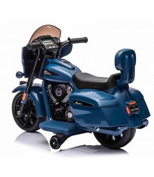 Motocicleta Indian Chieftain LITTLE 6V azul, con ruedas de apoyo, 1-3 años - INDA1073-LI-BLUE